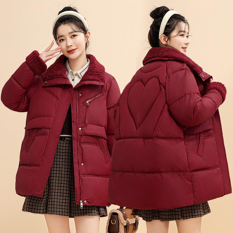 Mid-length Cotton Jacket Women's New Korean Version Loose Lazy Style Padded Jacket Thickened Down Padded Jacket Winter Coat