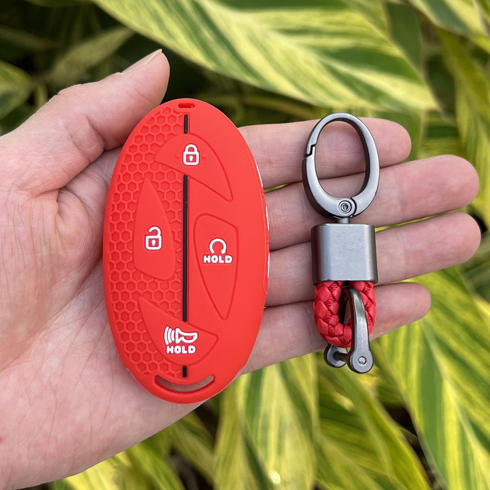 Silicone Car Key Case Holder Shell Soft Remote Cover Protector For Hyundai Ioniq 6 Grandeur Gn7 Kona Ev  Lonic 6 Keychain