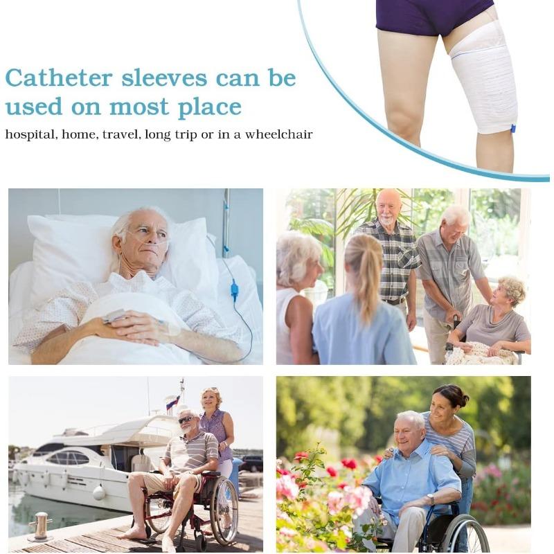 HANSILK Catheter Leg Bag, 2 Pcs Professional & Washable Catheter Leg Bag Holder Stitched Wrapped Convenient Urine Bag Designed for the Incontinent