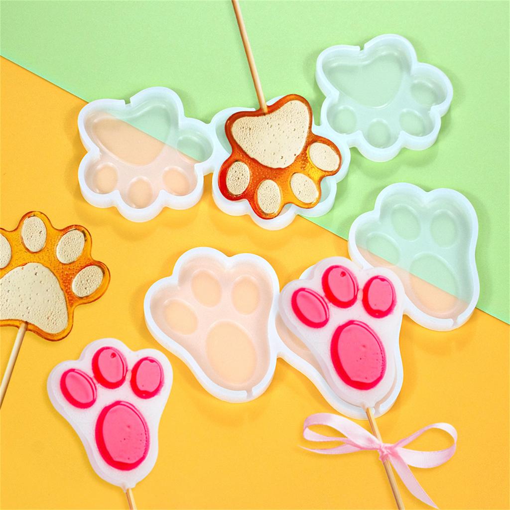Silicone Lollipop Moulds Silicone Cake Mold Non-stick Animal Paw Shaped Chocolate Mould Candy Molds for Kitchen Baking