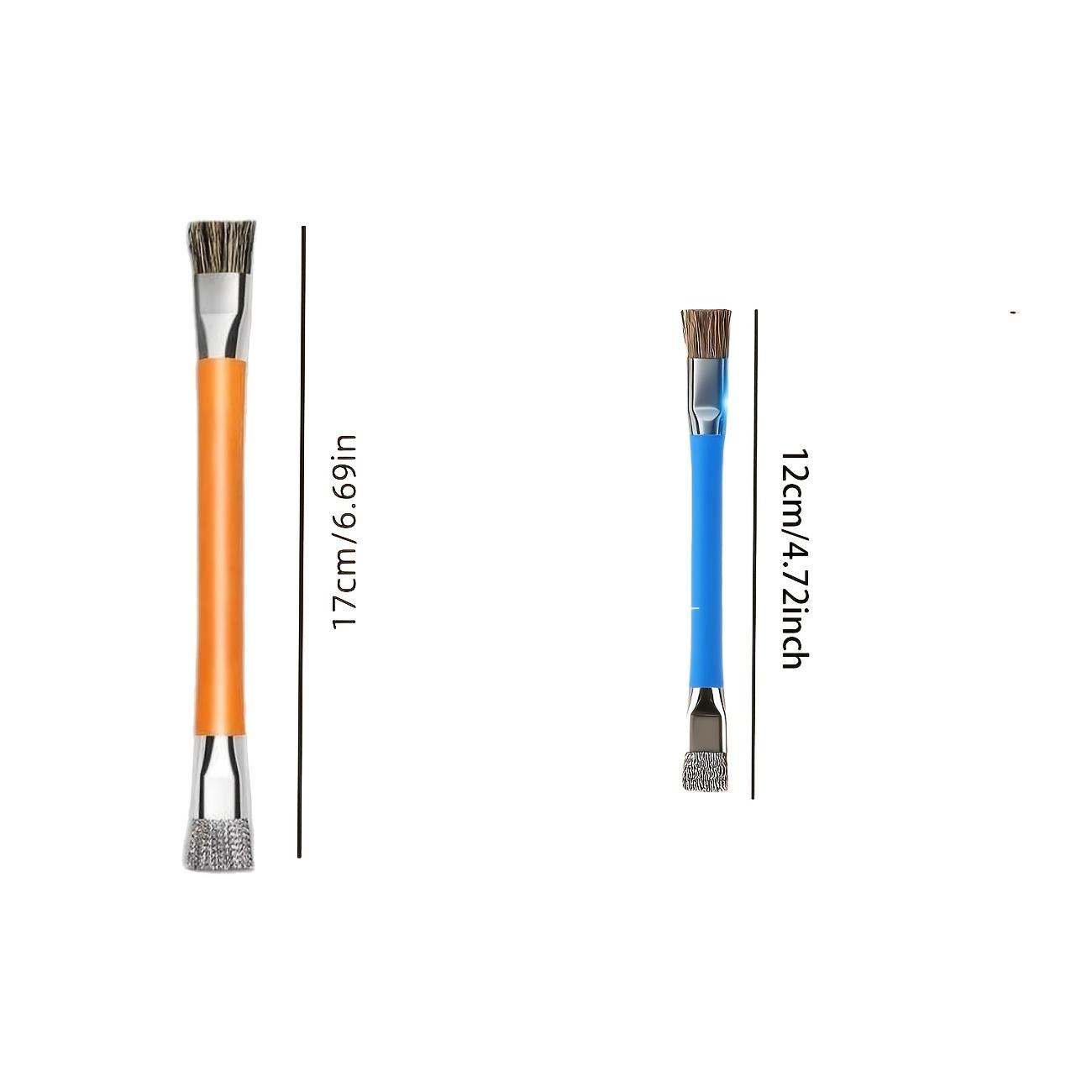 

2pcs Set with 4 Brush Heads, Multi-Functional Dual-Head Stainless Steel Cleaning Brush, Stove Top and Main Board Gap Multi-Purpose Cleaning Brush Four brush heads помаранчевий
