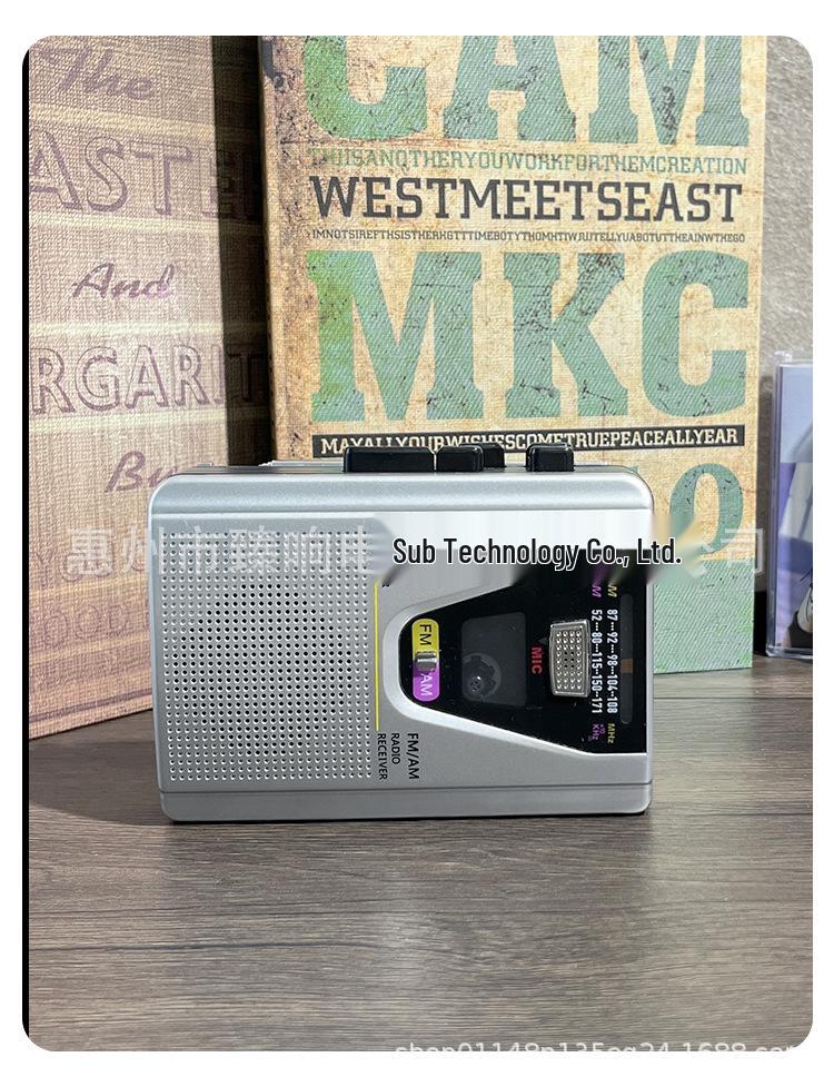 Portable Walkman Cassette Player with Built-in Speaker & Multi-band Radio for English Listening & Playback. Perfect for Students.