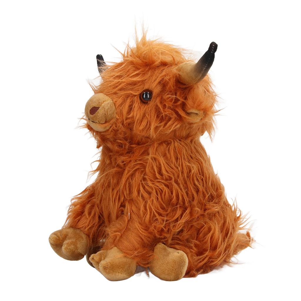 Simulation Highland Cow Plush Toy Lifelike Cute Soft Stuffed Animal Doll for Gifts Decoration 9.1in