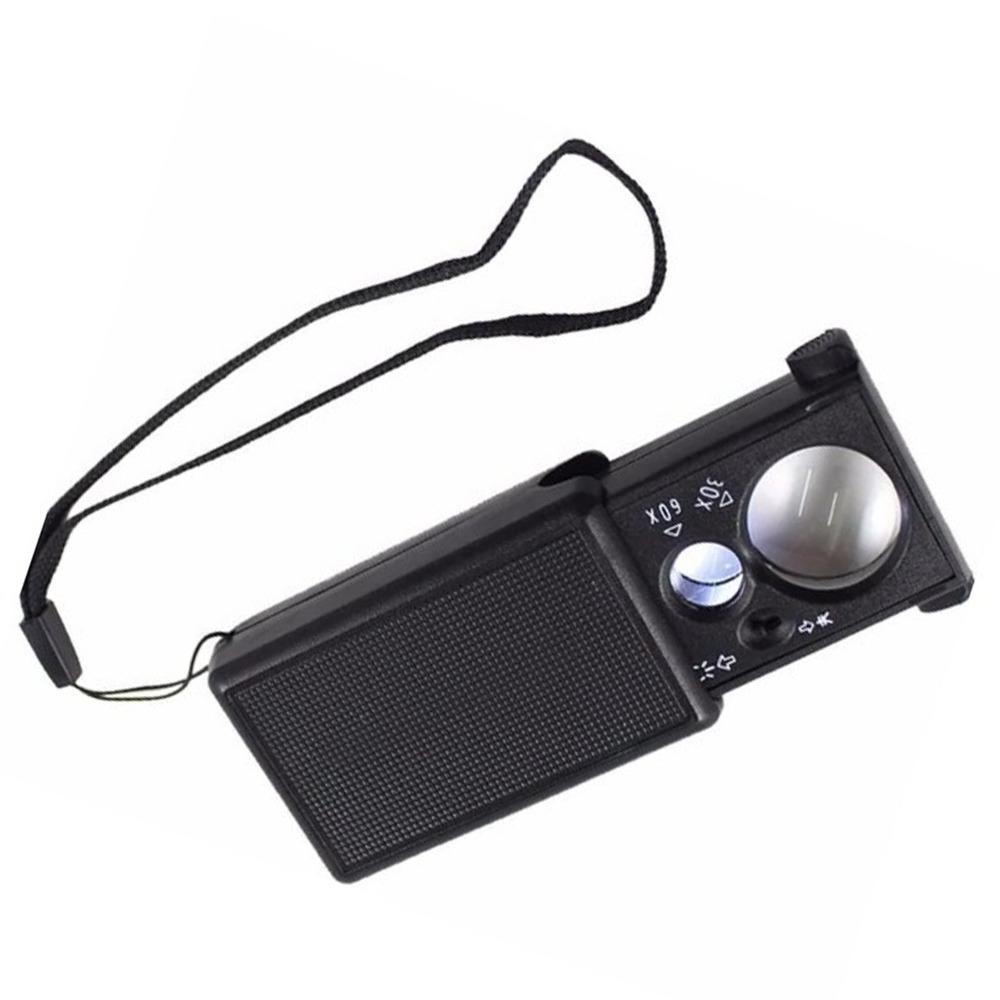Acrylic Lens Jewelry Magnifier LED UV Light Magnifying Glass for 30X, 60X Watch Repair