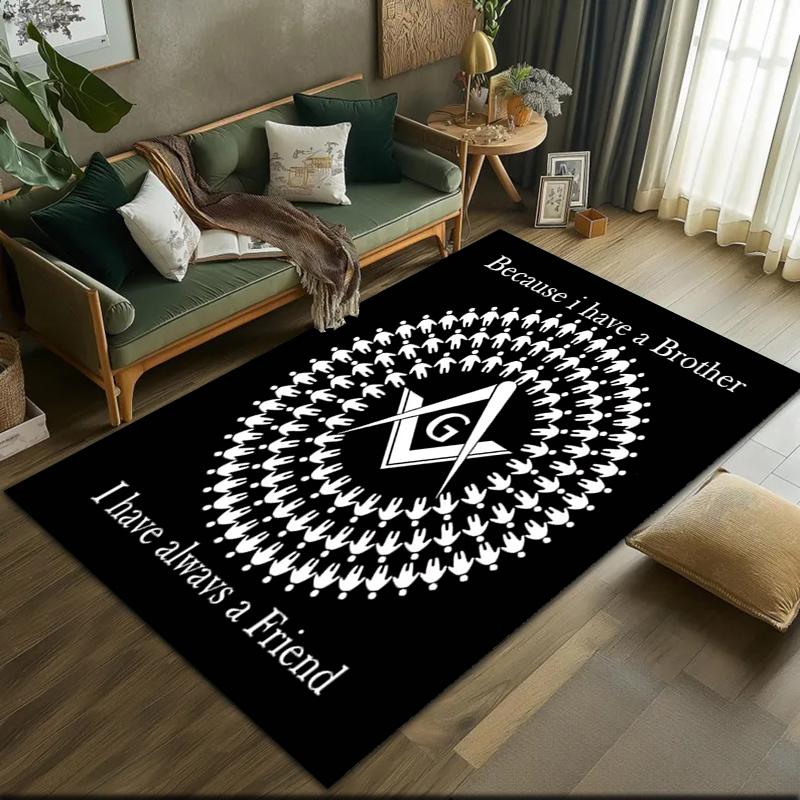 2026 New Style Shining All-Seeing Eye Freemason Carpet Rug for Living Room Bedroom Home Sofa Decoration,Kids play Non-slip Floor Mat