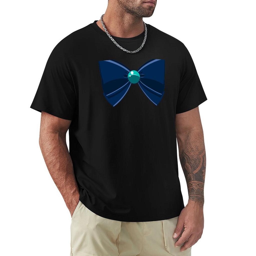 Sailor Neptune Blue bow TShirt vintage t shirts plus size clothes luxury clothes men