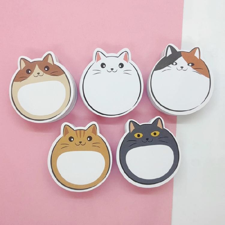 5Pcs Cats Shape Designs Stick Note Pad Selves Sticking Memo Pad Stick Pad Stick Notes Pad Selves-Adhesive Notepads Set