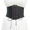 Body Bandage Corset Wide Waistband Elastic Waist Strap PU Leather Cummerbund Skirt Decorations