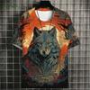 Animal Graphic Men's T-Shirt Fashion Ukiyo-E Print Men's Tops Summer Trend Short Sleeved 3D Printed Casual Loose Men's Clothing