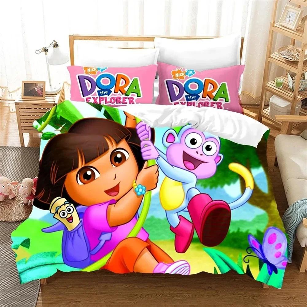 

3D-принт D-Dora Cartoon Explorer Комплект постельного белья Пододеяльник Постельный комплект Одеяло Наволочка Одеяло размера King Queen Для мальчиков Взрослых 135x200cm 2pcs