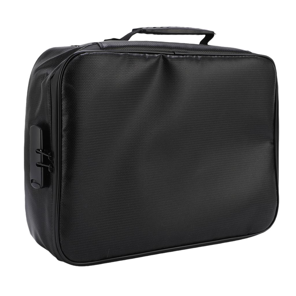 Fireproof Document Bag with Lock File Hard Case Portable Home Travel Safe Storage for Important Documents Files