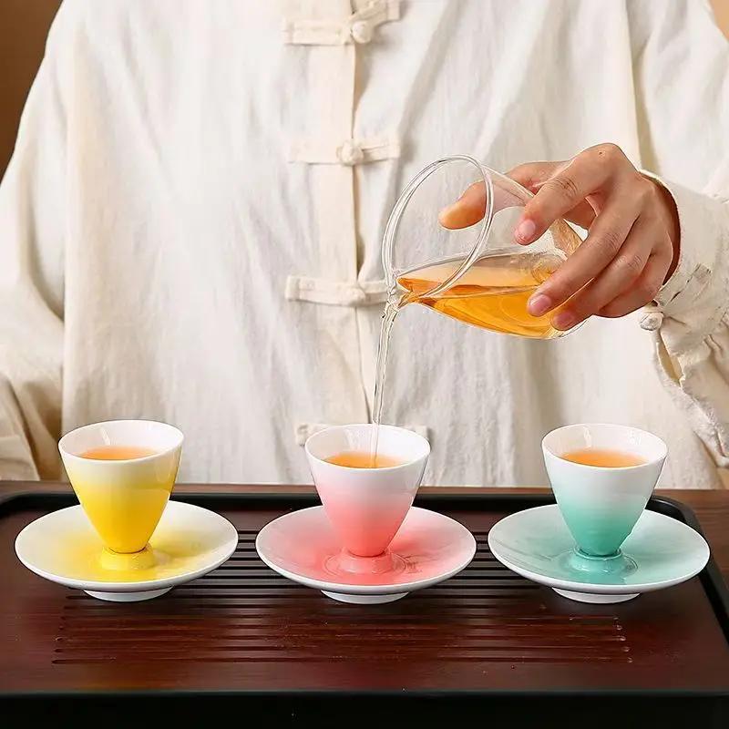 White Porcelain Kung Fu Tea Set - Mini Ceramic Cups for Zen Ceremony Home Decor & Personal Use Handmade Tea Drinking Accessories