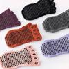 Mid Tube Five Finger Yoga Socks Women Cotton Anti Slip Professional Pilates Socks Indoor Ballet Dance Floor Fitness Sports Socks