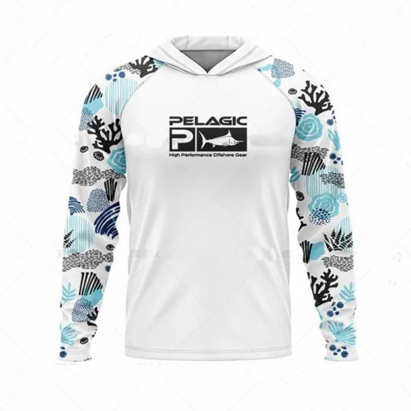 UPF 50 Long Sleeve Fishing Shirt With Hood Quick Dry UV Protection Men Women Outdoor Angling Gear