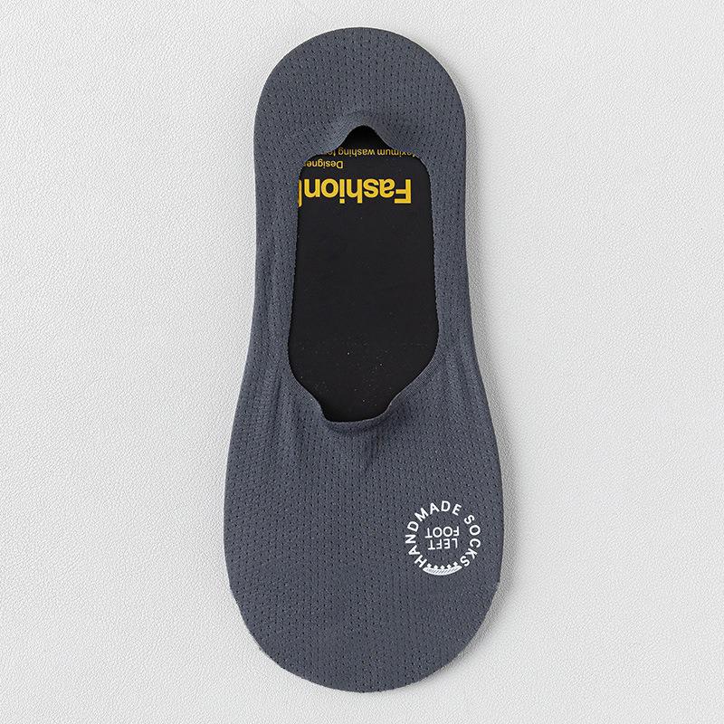 Calcetines invisibles de algodón de corte bajo para hombre, informales, transpirables, de silicona, antideslizantes, cómodos, de malla.