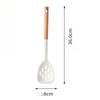 Food Grade Silicone Kitchen Utensils Set Beech Wood Handle Heat Resistant Non-Stick Cookware Spatula Spoon Whisk Tongs