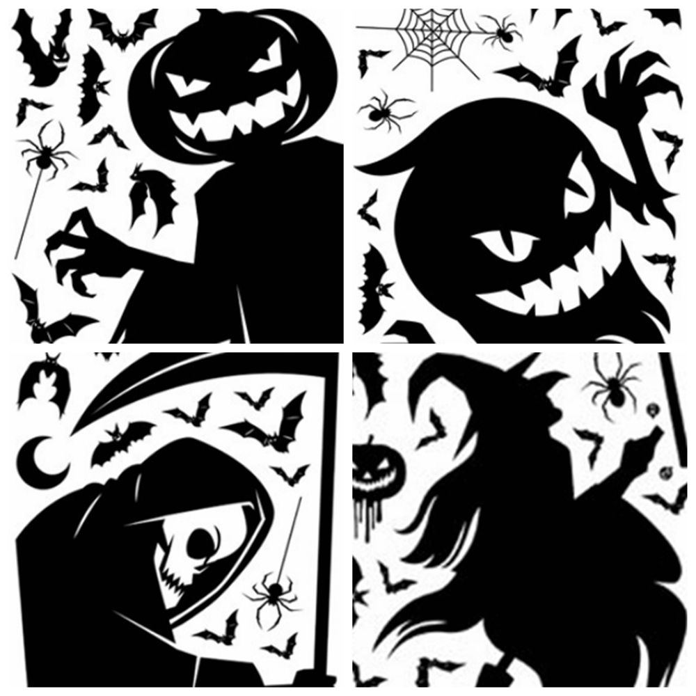 Self-Adhesive Wallpaper Giant Ghost Window Sticker Glass Sticker Party Decor Halloween Decor