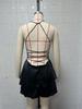 2025 Summer Sexy Pleated Backless Satin Camisole Dress for Women