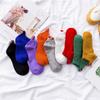 New Women's Summer Spring Cartoon Cotton Funny Embroidery Red Heart Socks Cute Girls Colorful Short Ankle Sokken Dropship
