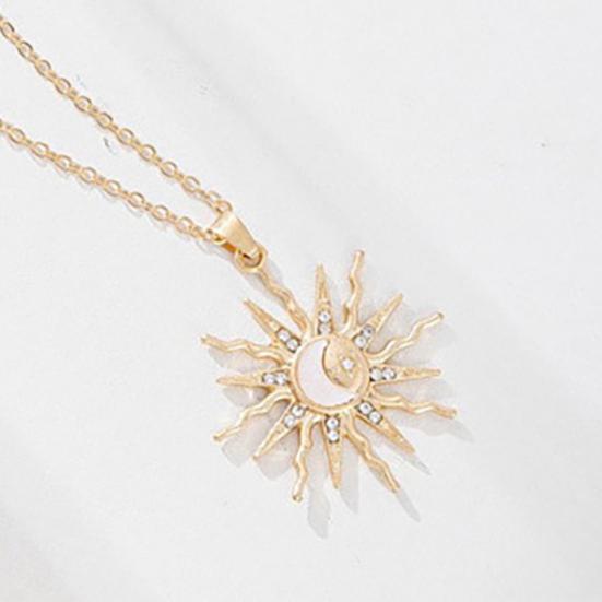Yousheng Gold Plated Sun Necklace for Women, Sun Moon Pendant Necklace, Jewelry Gifts for Teens Girls, Friends