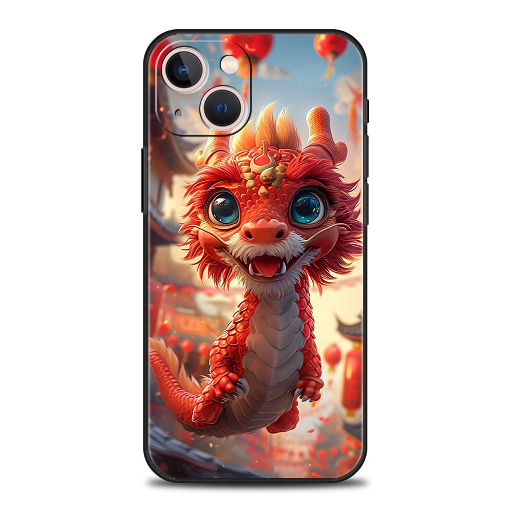 Cartoon Dragon Phone Case Cover for iPhone 16 15 14 13 12 Pro Max XR XS X 11 7 8 Plus Shockproof Silicone Soft Shell Capas Bags