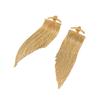Copper Alloy Electroplated Steel Needle Tassel Earrings - Elegant European & American Design