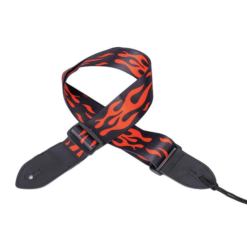 Ethnic Style Widened Wooden Guitar Shoulder Straps - Electric Guitar Polyester Printed Straps