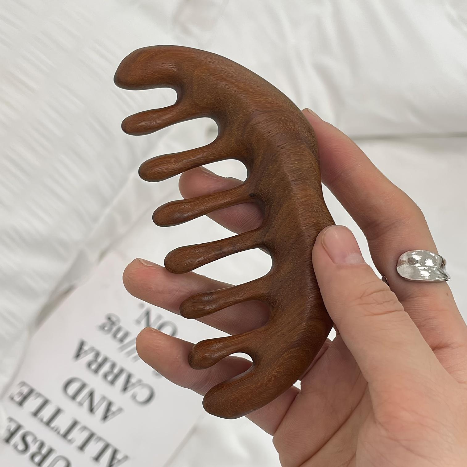 

1pc Natural Sandalwood Comb Wide Tooth Hairdressing Comb Gua Sha Comb Scalp Massage Hair Comb Anti Static Hair Comb for All Hair Types