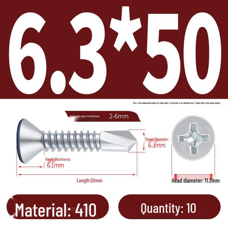 Phillips Flat Head Blue Zinc Plated Stainless Steel Self-Drilling & Self-Tapping Screws M3.9-M5.5