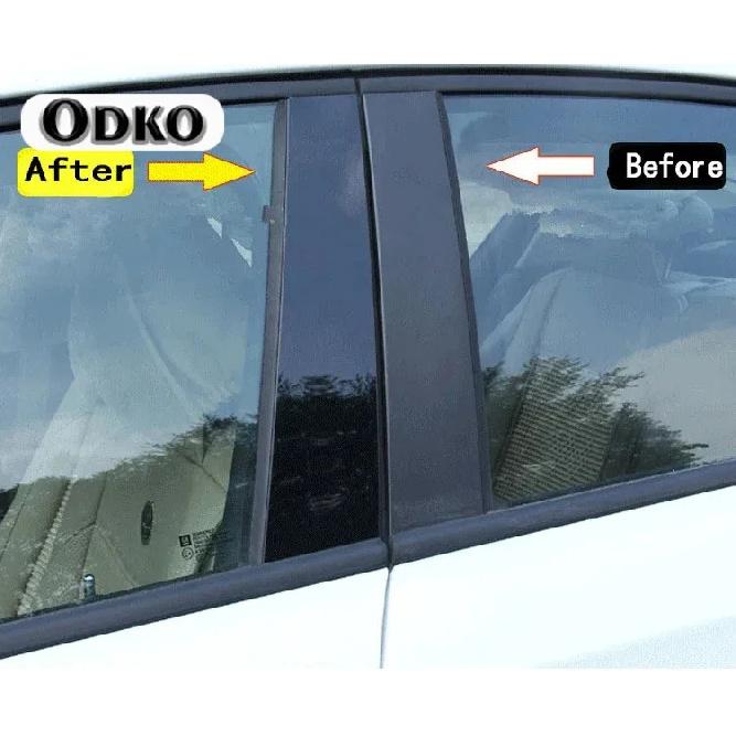 6Pcs Carbon Fibre Car Door Window Trim Pillar Posts Decorative Cover Trim For Dodge Journey 2010-2016 Auto Stickers