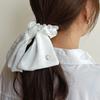 Oar Cameo Satin Ruffle Scrunchie [White]