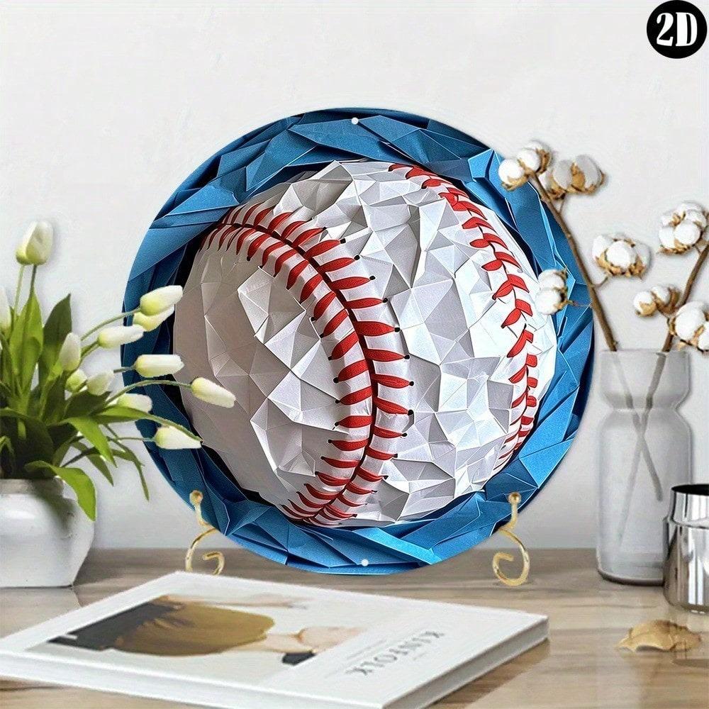 Baseball Metallschild 8x8 Zoll Sportfan Geschenk Heim Büro Dekor