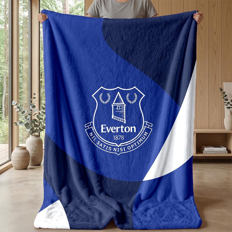 Coperta in Flanella con Stampa Calcio Everton, Morbida Calda Leggera Coperta da Divano Letto Campeggio