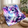Fantasy Unicorn with Rainbow and Hearts Theme Blanket Lightweight Warm Flannel Blanket Decorative Throw Blanket for Home Decoration