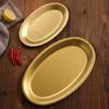 Stainless Steel Oval Vegetable Dish Food Grade Undivided Serving Plate for Curry Salad Home Use