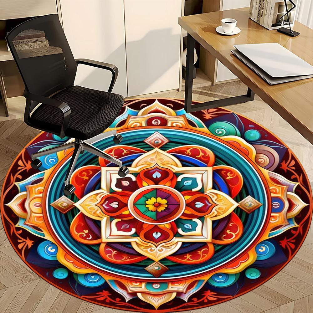 1pc Mandala Artwork Chair Carpet for Office, Non-slip, Soft and Durable Office Rug for Decoration, Perfect for Office Yy251229156