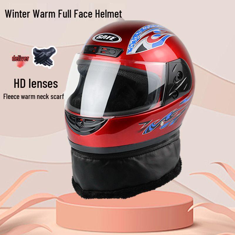 Unisex Winter Neck Gaiter & Full Face Helmet with Anti-Fog, Warmth for Electric Scooter - Ideal for All Seasons