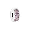 Pandora Sparkling Elegant Silicone Clip Pink Purple 925 Silver Jewelry Accessories Women's 791817CZSMX