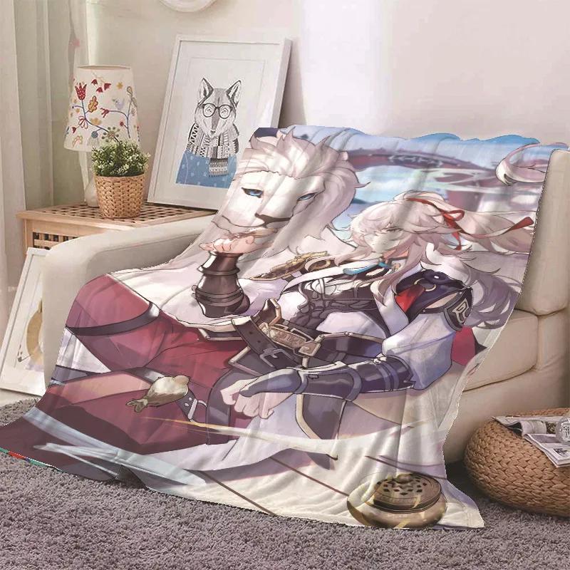 Anime Honkai Star Rail Kafka Flannel Blanket Cute Cartoon Printed Warm Soft Blankets Home Bedding Decor Winter Blankets