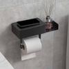 Sturdy Wall Mounted Toilet Paper Holder Storage Tissue Dispenser for Hotel Home Bathroom Space Saving Organizer