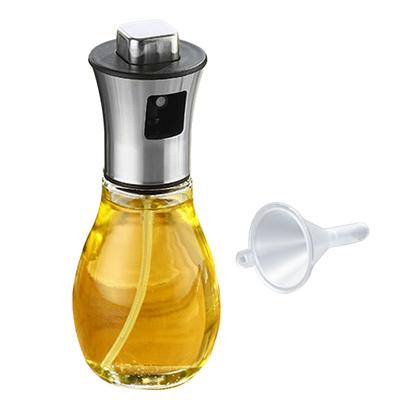 Oil Spray Bottle Press Type Spray Evenly 200ml Glasses Oil Sprayer Dispenser for Kitchen Cooking
