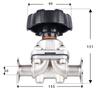 DN15/20/25/32/40/50  0.5" 1.5" 2" Tri Clamp 316L Stainless Steel Diaphragm valve Homebrew