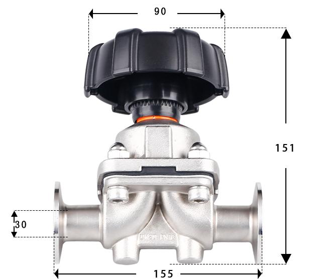 DN15/20/25/32/40/50 0.5" 1.5" 2" Tri Clamp 316L Stainless Steel Diaphragm valve Homebrew