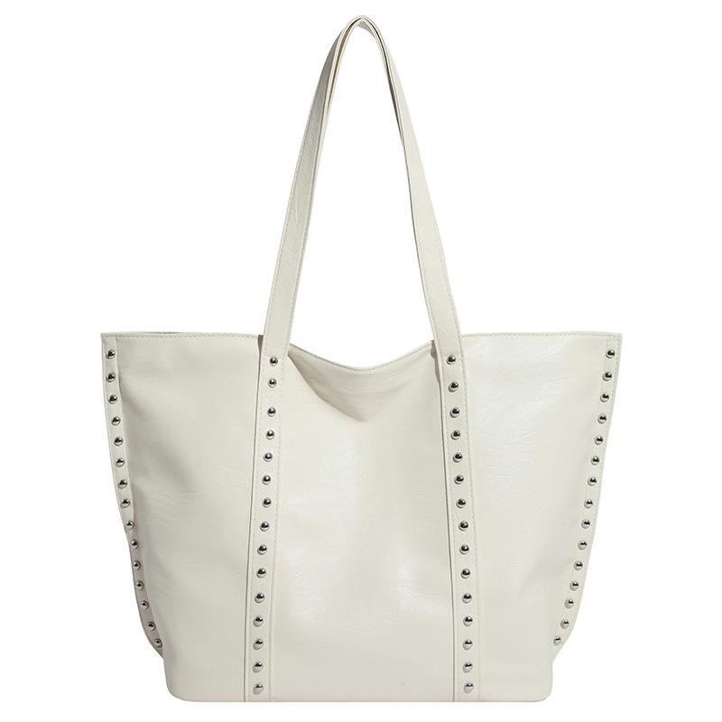 Popular Large-capacity Bag, Retro Rivet Tote Bag, Fashionable Single-shoulder Underarm Bag