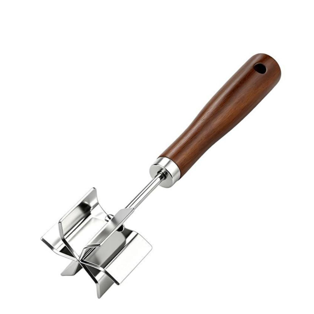 Stainless Steel Food Masher Wooden Handle Ground Beef Chopper Food Grinder Meat Patty