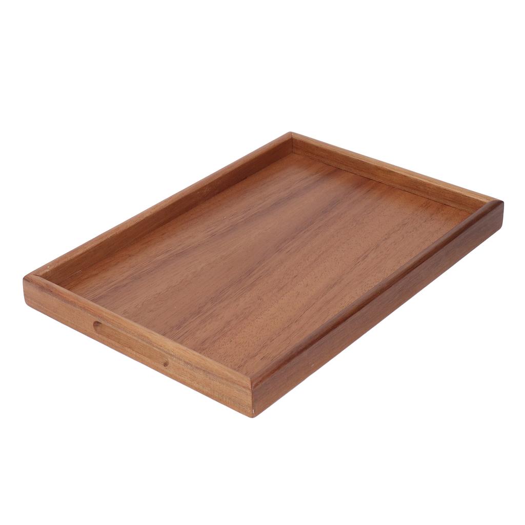 Bamboo Tea Serving Tray Multifunction Decorative Rectangle Bamboo Vanity Tray for Hotel Home Bathroom