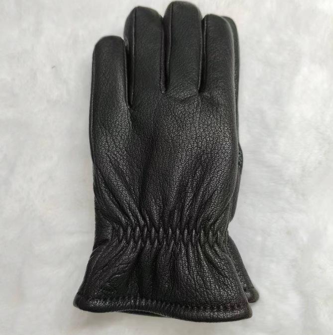 Men's Extra Thick Windproof Deer Leather Motorcycle Gloves