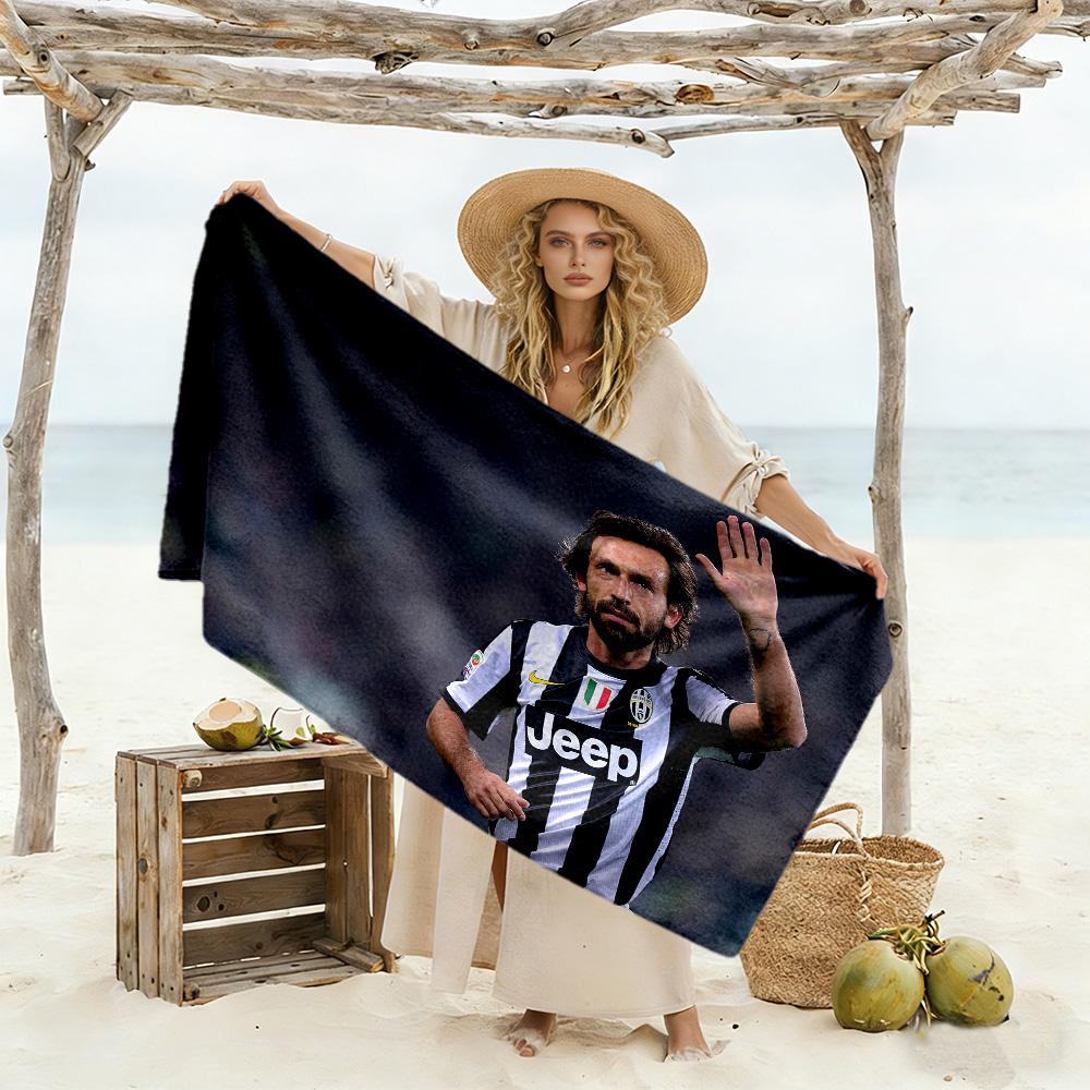Soccer Player Action Field. Beach Towel High Absorbency & Quick-Dry Comfortable Lightweight Perfect for Traveling Yoga Camping and Swimming