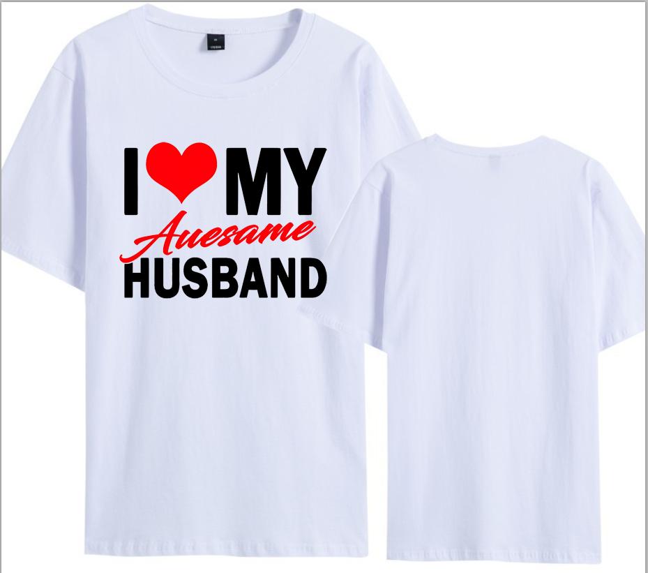 I Love My Awesome Wife Husband T Shirts Honeymoon Couple Outfits Dating Couples Anniversary Gifts Unisex Women Oversized Tops Tee