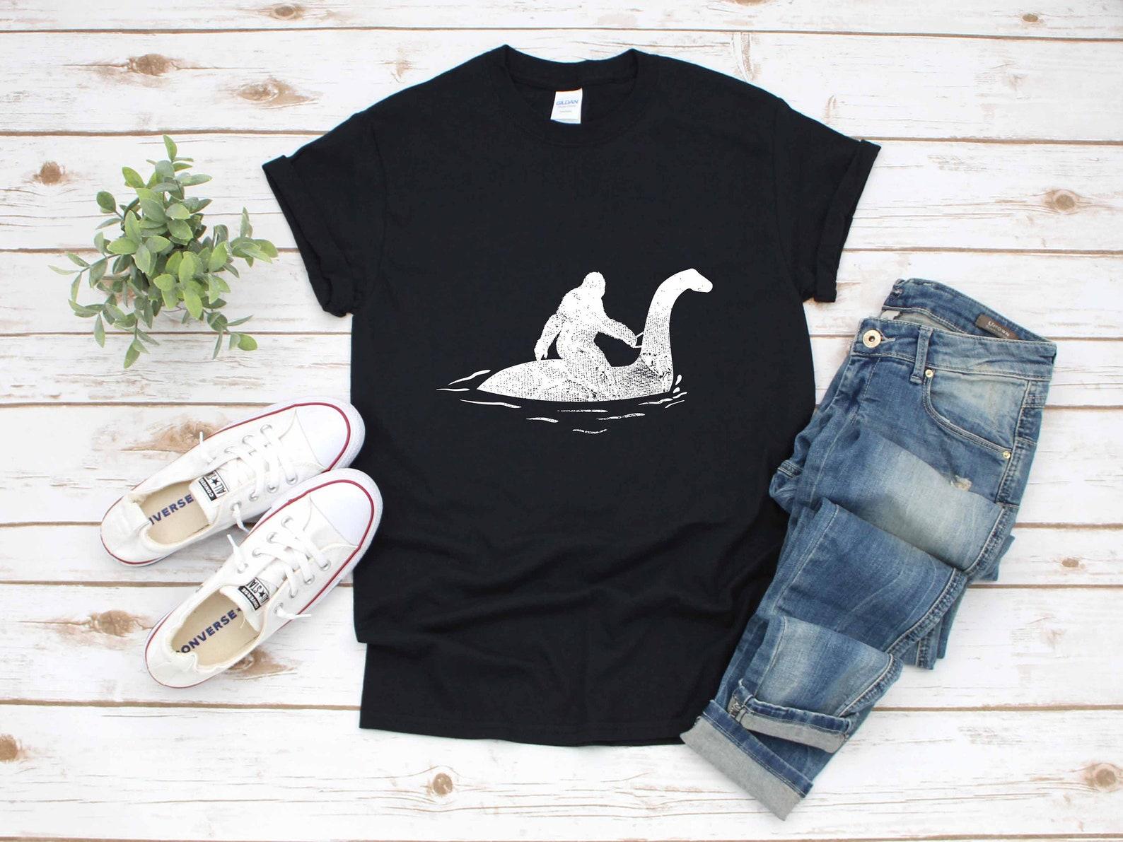 Bigfoot Sasquatch Loch Ness Nessie | T-Shirt | Tank Top | T-shirt | T-shirt |T-shirt | Apparel Gift S
